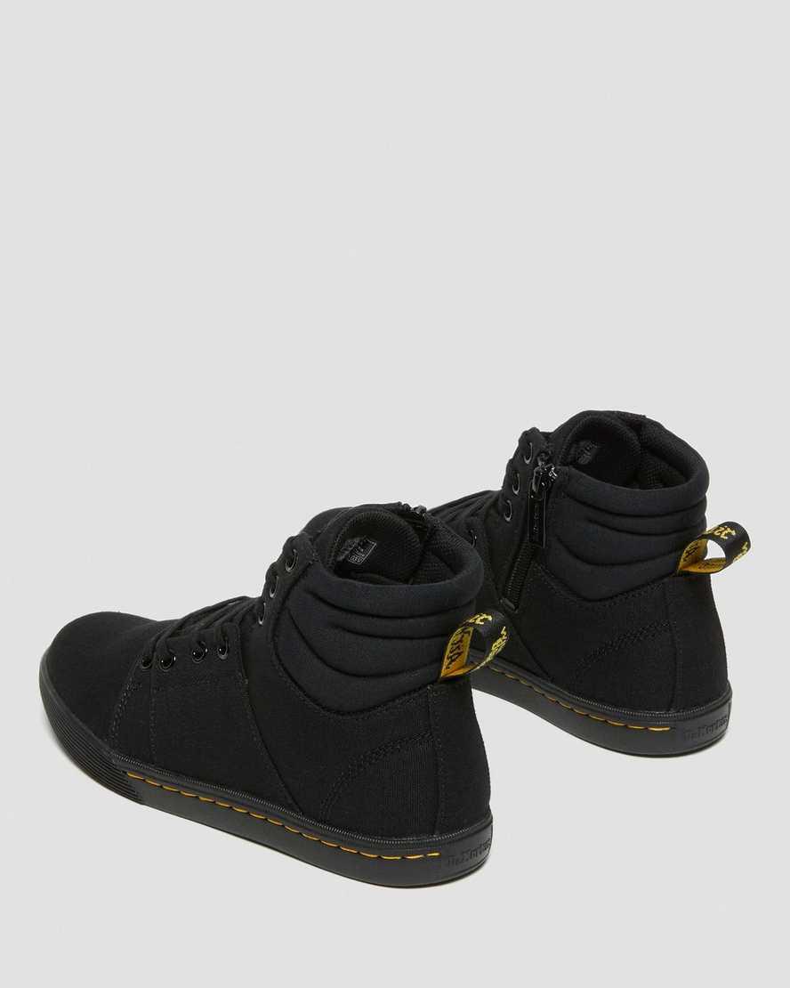 Dr Martens Rozarya Canvas Stiefeletten Damen Black/Black | 567149-DIZ