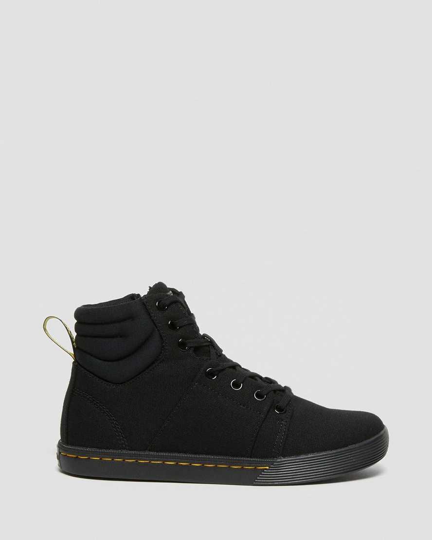 Dr Martens Rozarya Canvas Stiefeletten Damen Black/Black | 567149-DIZ