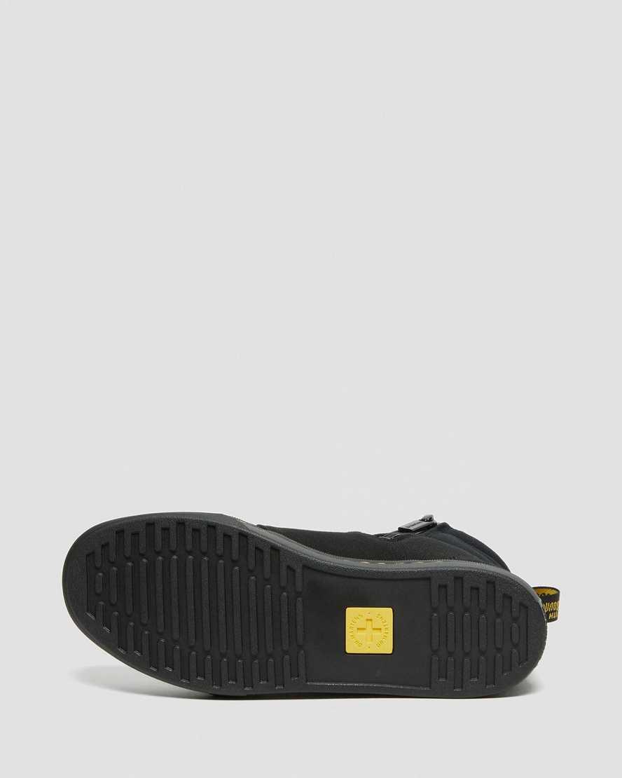 Dr Martens Rozarya Canvas Stiefeletten Damen Black/Black | 567149-DIZ