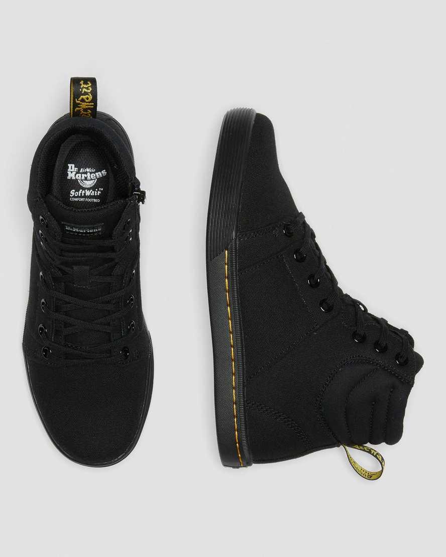 Dr Martens Rozarya Canvas Stiefeletten Damen Black/Black | 567149-DIZ
