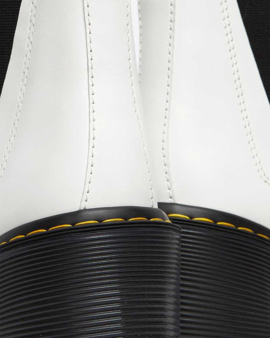 Dr Martens Spence Leather Flared Heel Chelsea Stiefel Damen Weiß | 245169-MQC