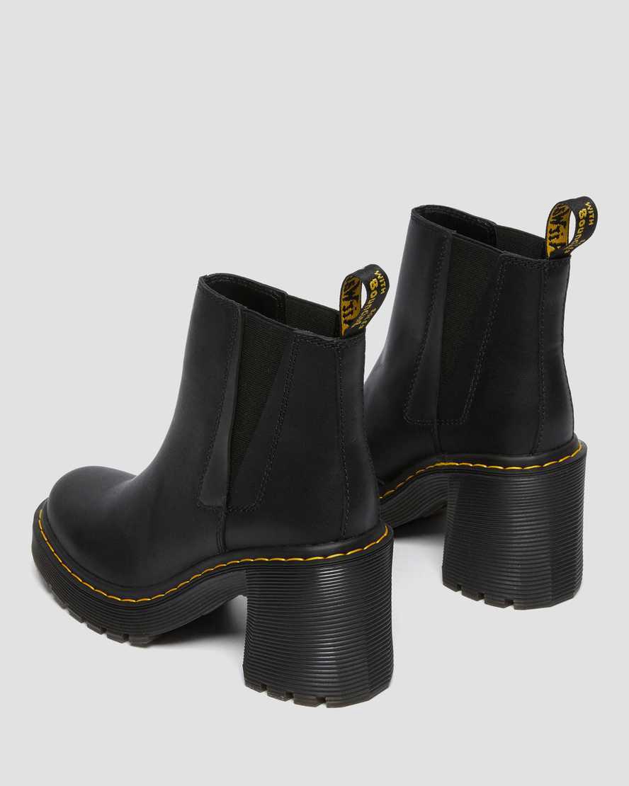 Dr Martens Spence Leather Flared Heel Chelsea Stiefel Damen Schwarz | 582104-IZO
