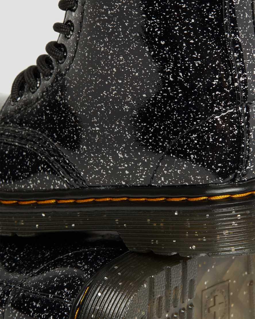 Dr Martens Toddler 1460 Glitter Schnürstiefel Kinder Schwarz | 918750-TKA