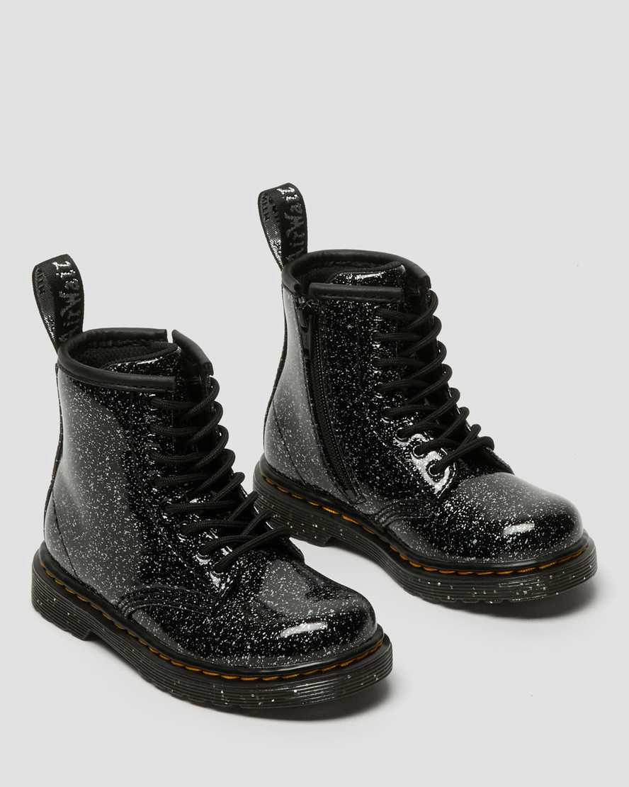 Dr Martens Toddler 1460 Glitter Schnürstiefel Kinder Schwarz | 918750-TKA