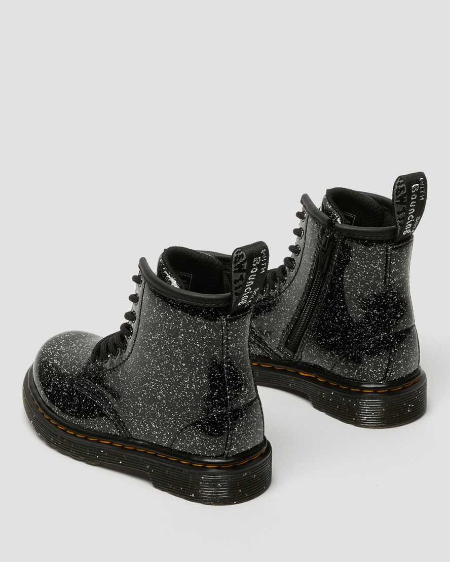 Dr Martens Toddler 1460 Glitter Schnürstiefel Kinder Schwarz | 918750-TKA