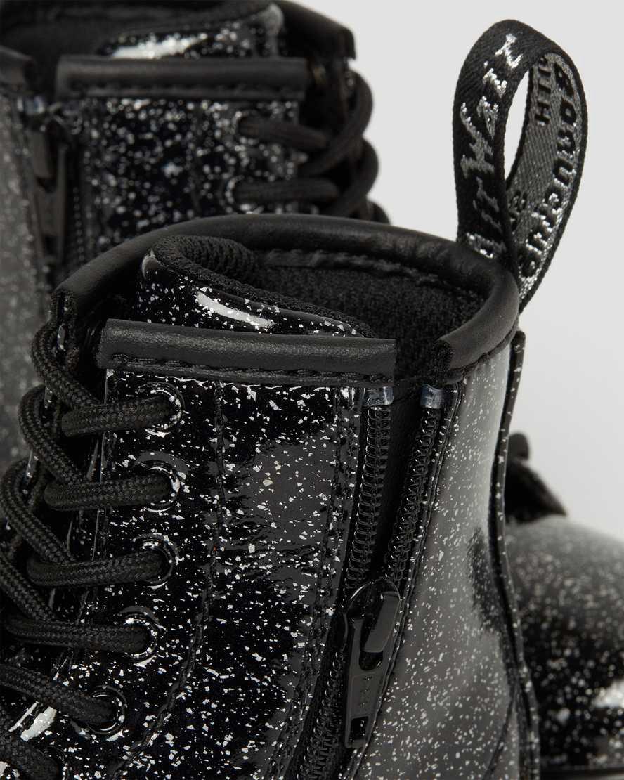 Dr Martens Toddler 1460 Glitter Schnürstiefel Kinder Schwarz | 918750-TKA