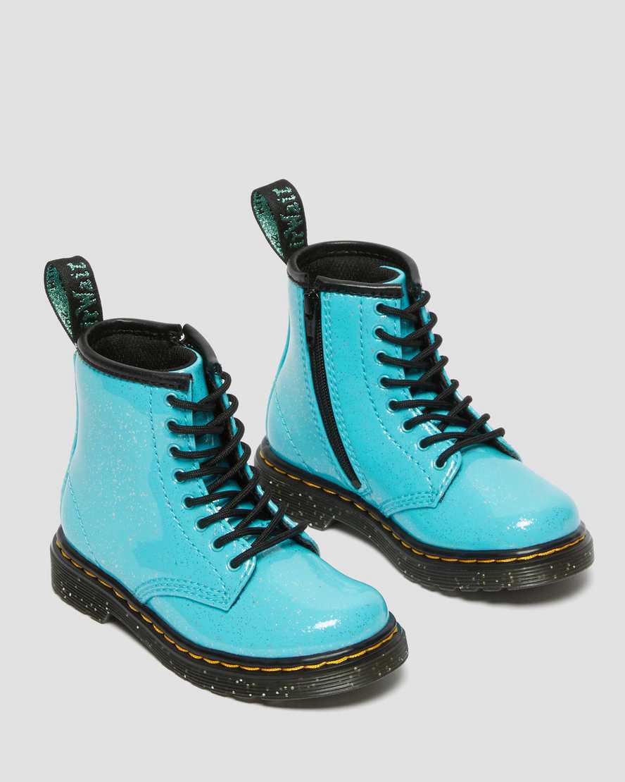 Dr Martens Toddler 1460 Glitter Schnürstiefel Kinder Türkis | 981647-QBW