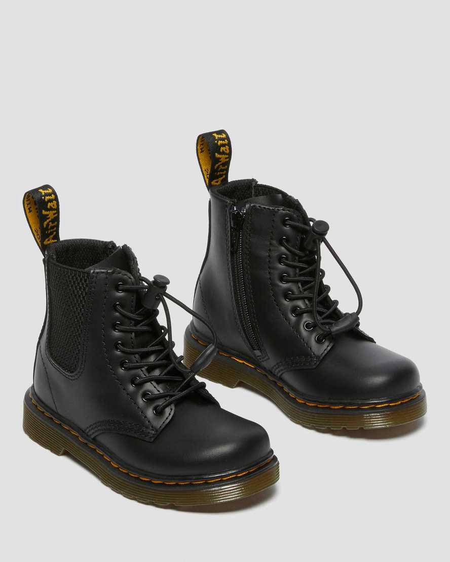 Dr Martens Toddler 1460 Harper Leather Stiefel Kinder Schwarz | 874021-MJZ