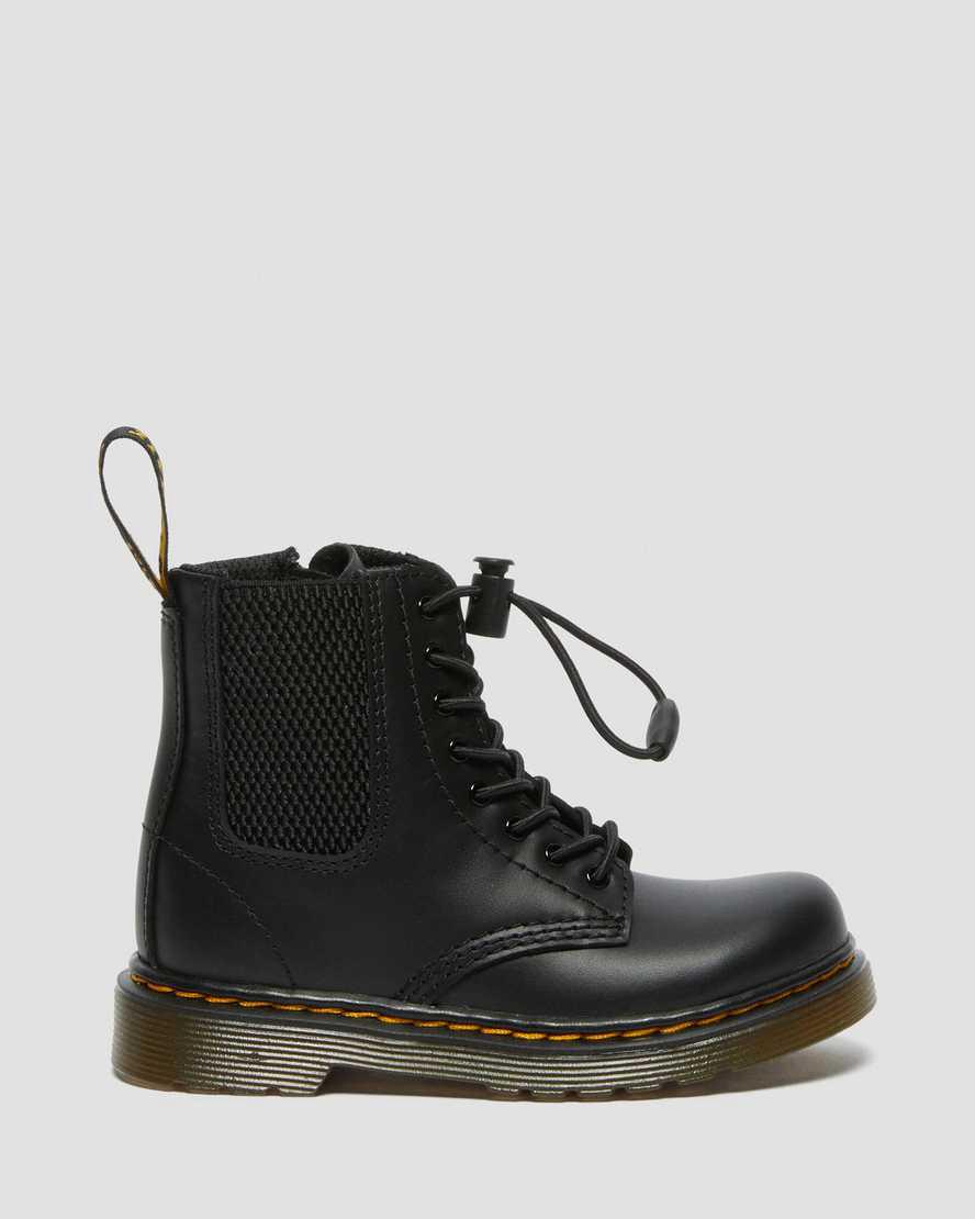 Dr Martens Toddler 1460 Harper Leather Stiefel Kinder Schwarz | 874021-MJZ