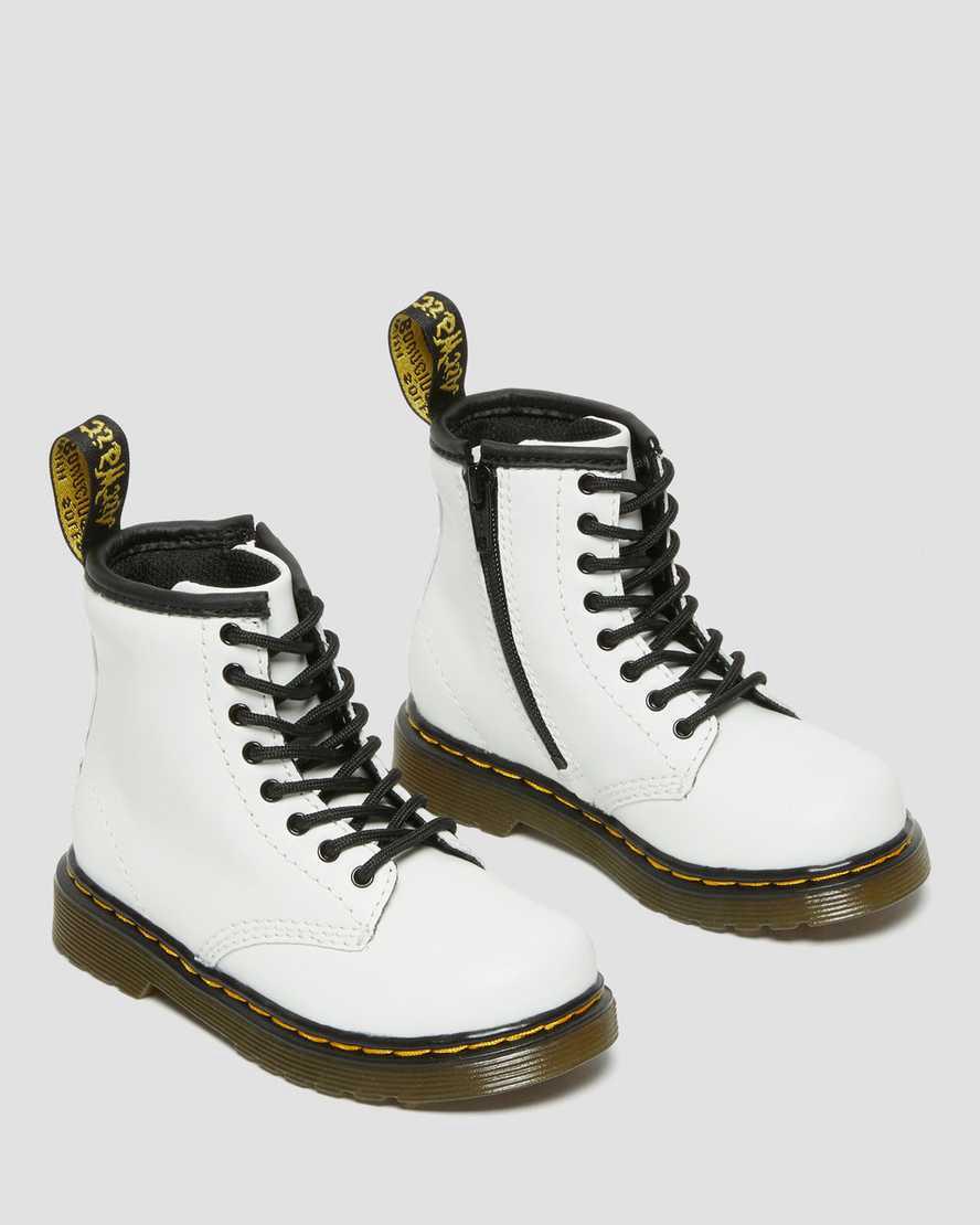Dr Martens Toddler 1460 Leather Schnürstiefel Kinder Weiß | 205793-SKU