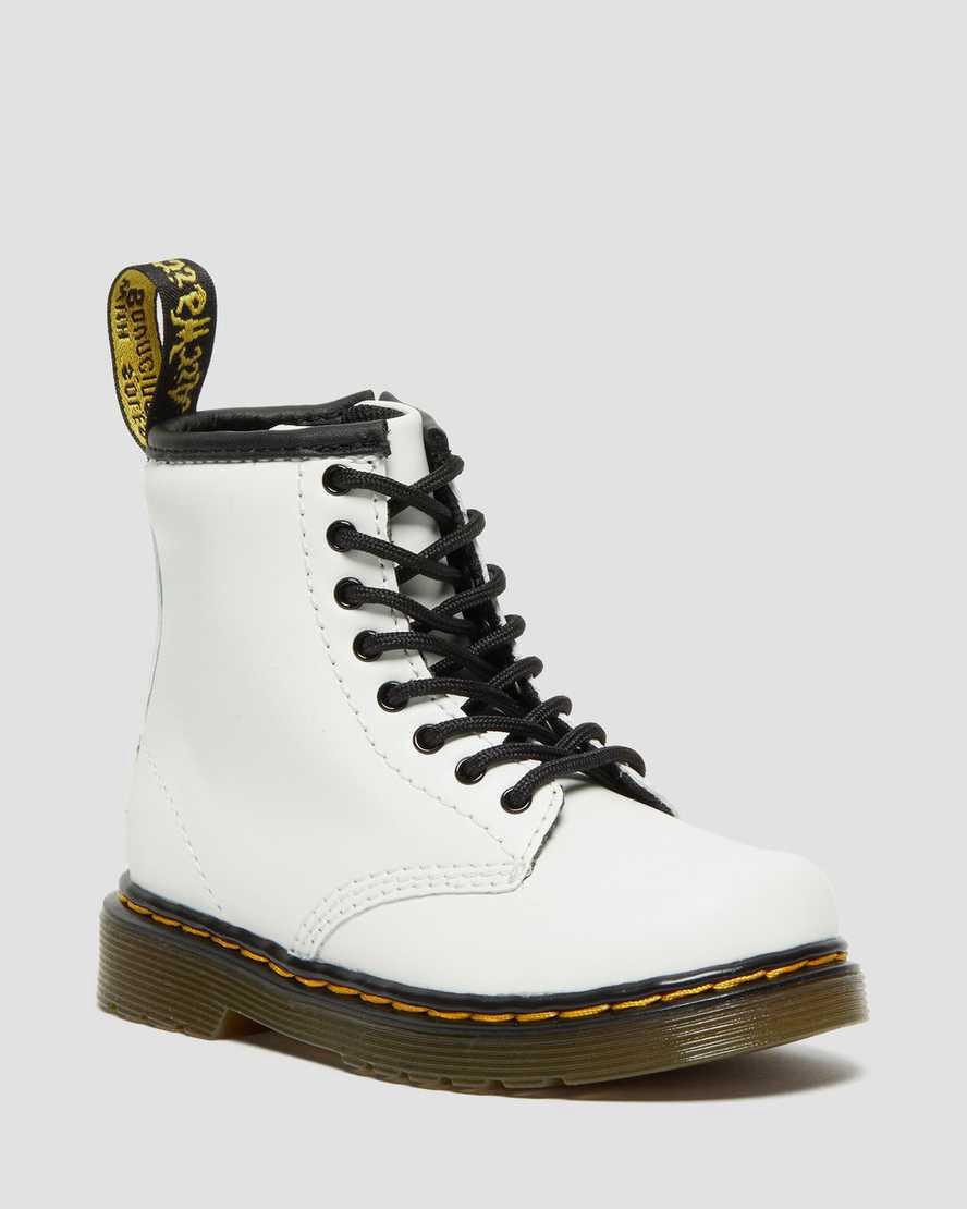 Dr Martens Toddler 1460 Leather Schnürstiefel Kinder Weiß | 205793-SKU