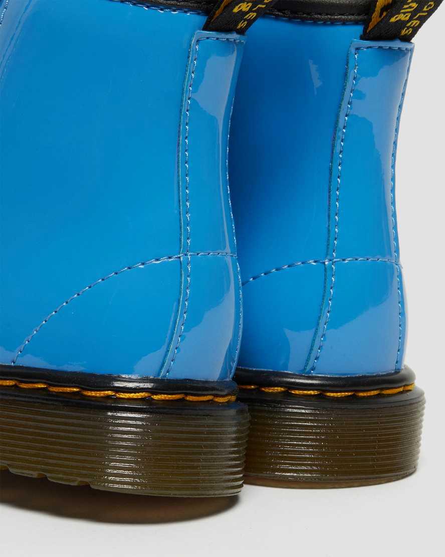 Dr Martens Toddler 1460 Patent Leather Schnürstiefel Kinder Blau | 037985-HTL