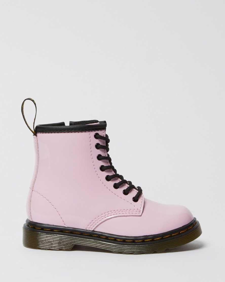 Dr Martens Toddler 1460 Patent Leather Schnürstiefel Kinder Rosa | 416092-VDQ