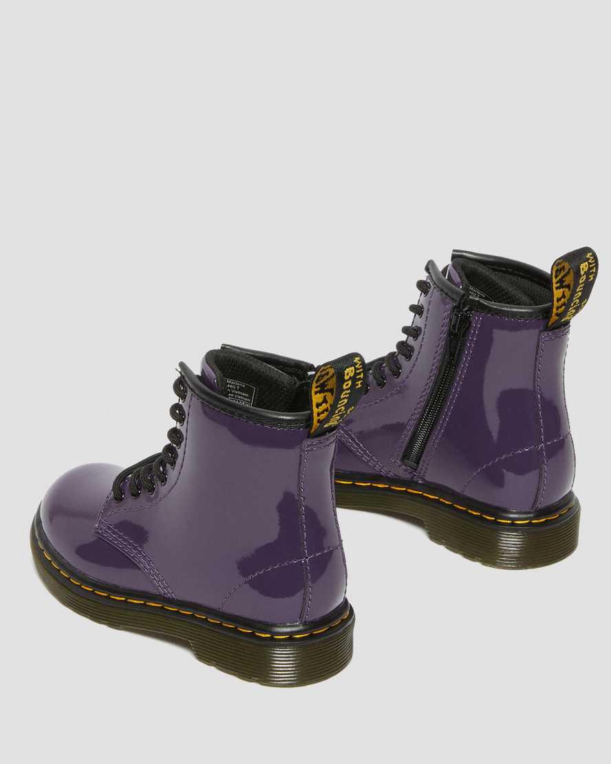 Dr Martens Toddler 1460 Patent Leather Schnürstiefel Kinder Blackcurrant Lamper | 715843-JVS