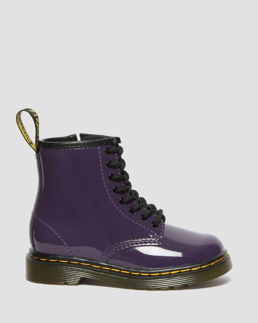 Dr Martens Toddler 1460 Patent Leather Schnürstiefel Kinder Blackcurrant Lamper | 715843-JVS