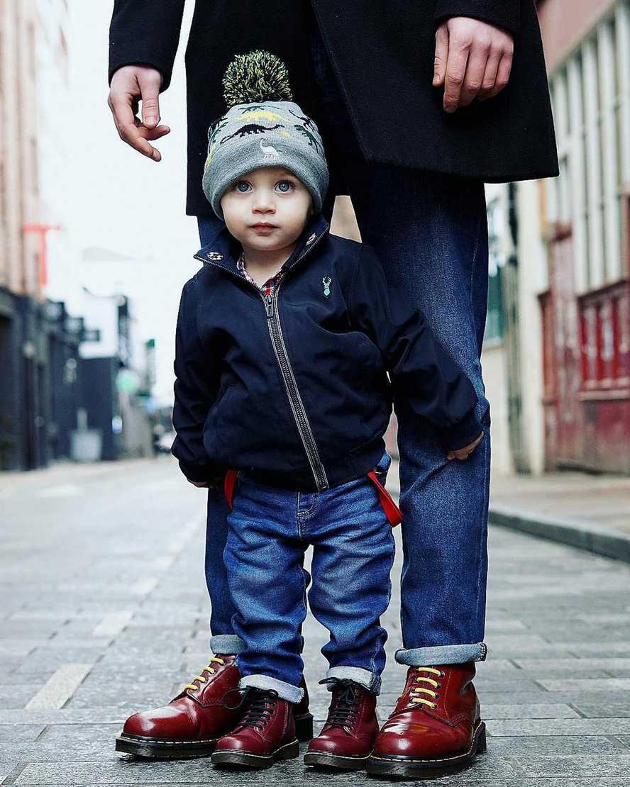 Dr Martens Toddler 1460 Softy T Leather Schnürstiefel Kinder Rot | 451976-ONM