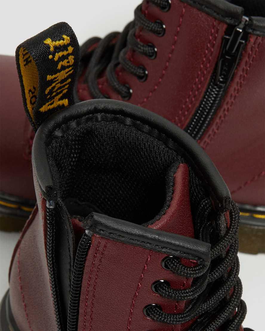 Dr Martens Toddler 1460 Softy T Leather Schnürstiefel Kinder Rot | 451976-ONM