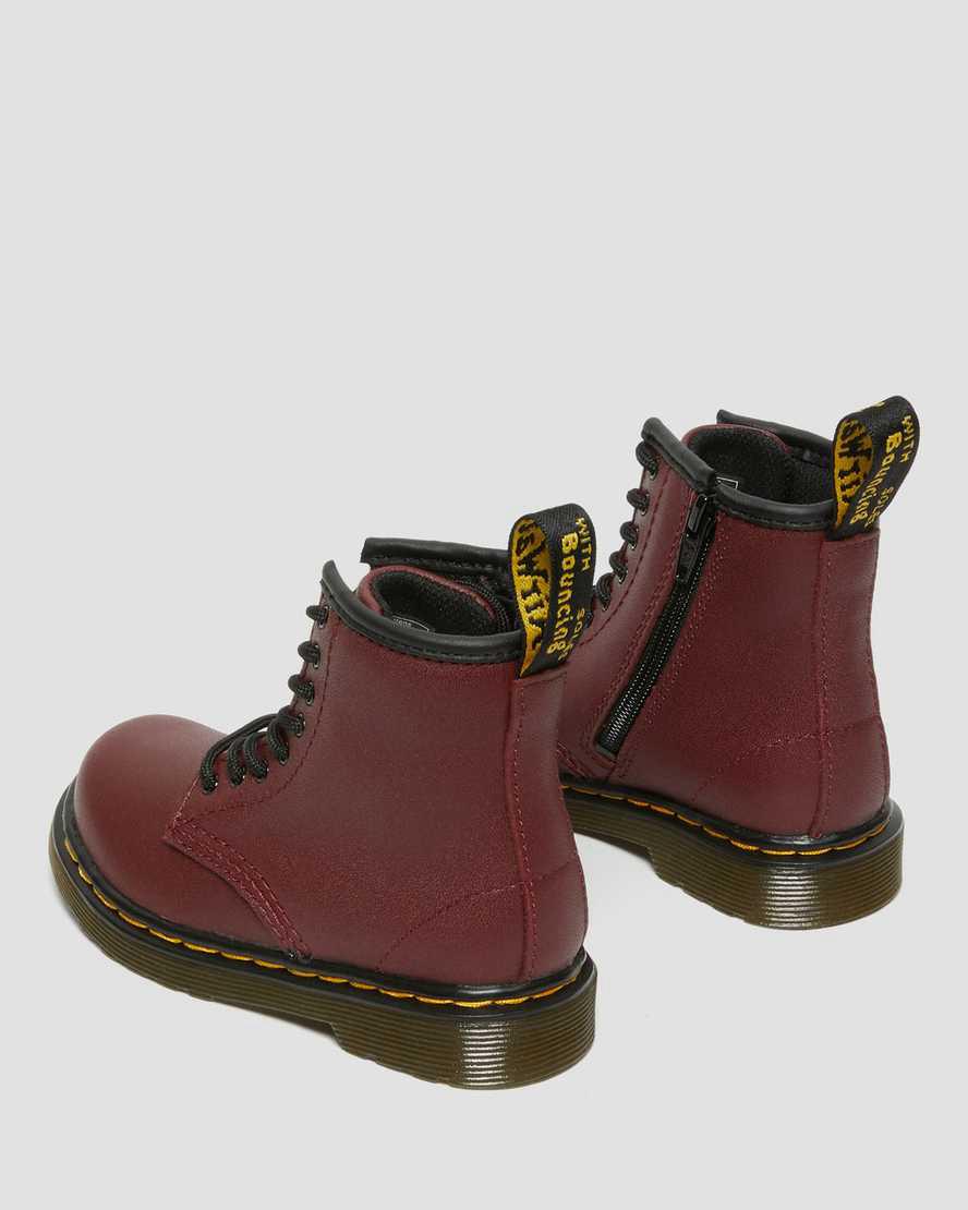 Dr Martens Toddler 1460 Softy T Leather Schnürstiefel Kinder Rot | 451976-ONM