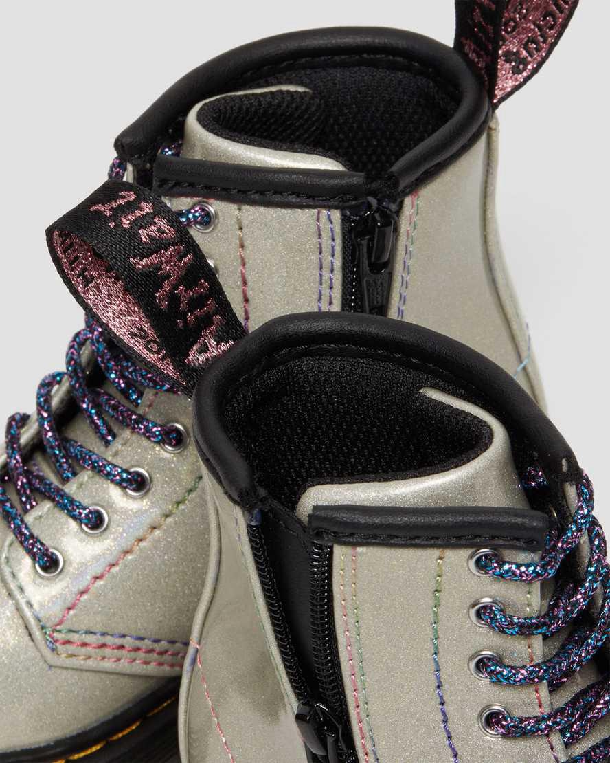 Dr Martens Toddler 1460 Sparkle Rays Schnürstiefel Kinder Silber | 829107-XSM