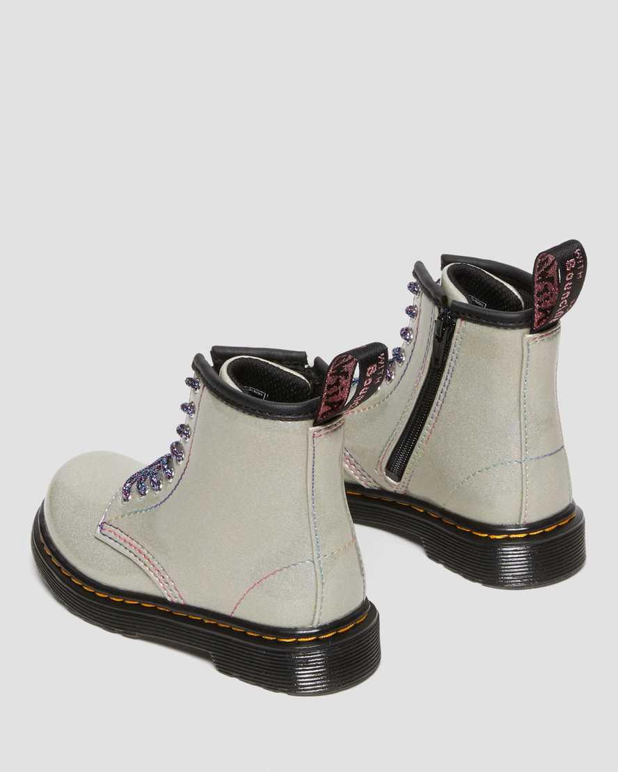 Dr Martens Toddler 1460 Sparkle Rays Schnürstiefel Kinder Silber | 829107-XSM