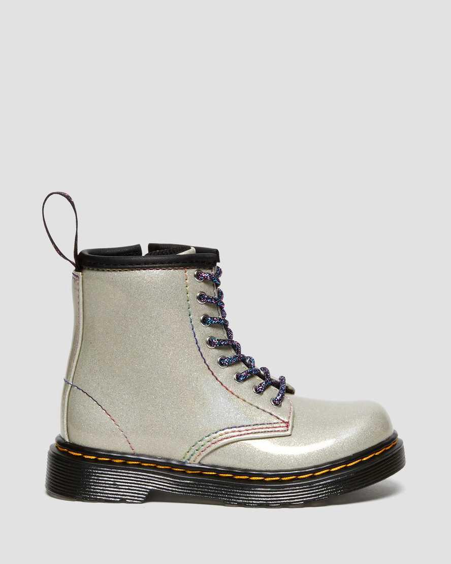 Dr Martens Toddler 1460 Sparkle Rays Schnürstiefel Kinder Silber | 829107-XSM