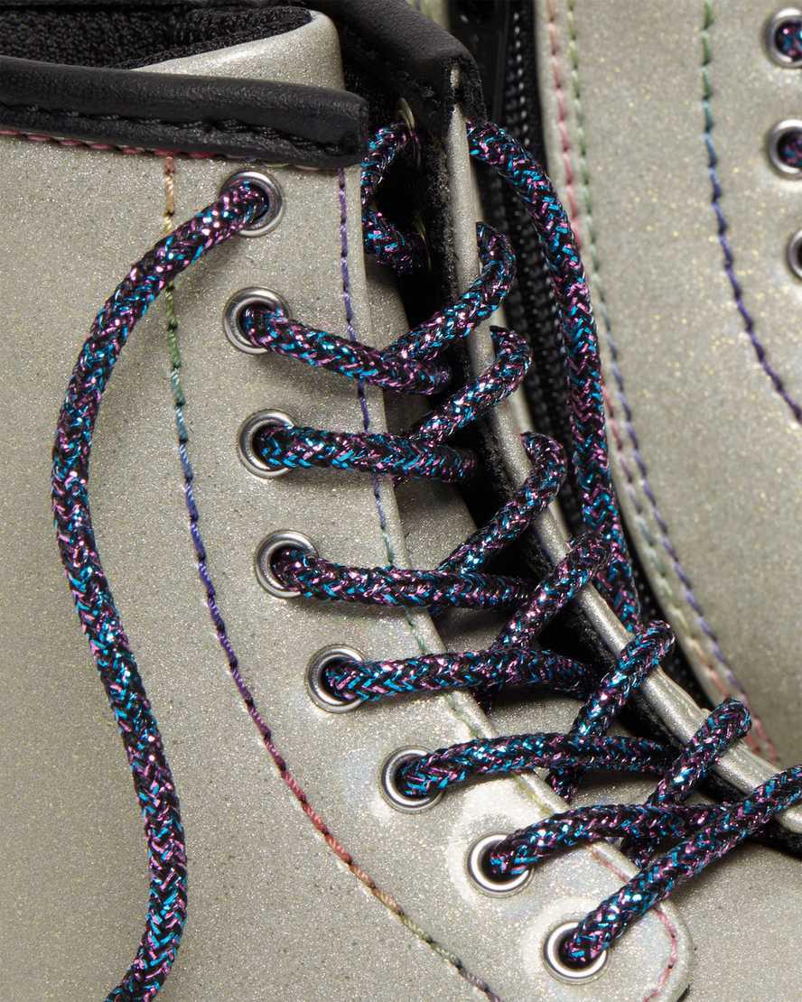 Dr Martens Toddler 1460 Sparkle Rays Schnürstiefel Kinder Silber | 829107-XSM
