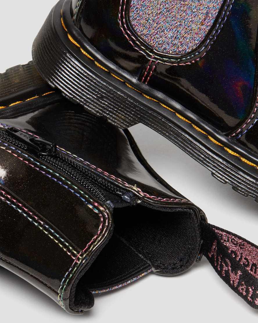 Dr Martens Toddler 2976 Sparkle Rays Chelsea Stiefel Kinder Schwarz | 604752-SUP