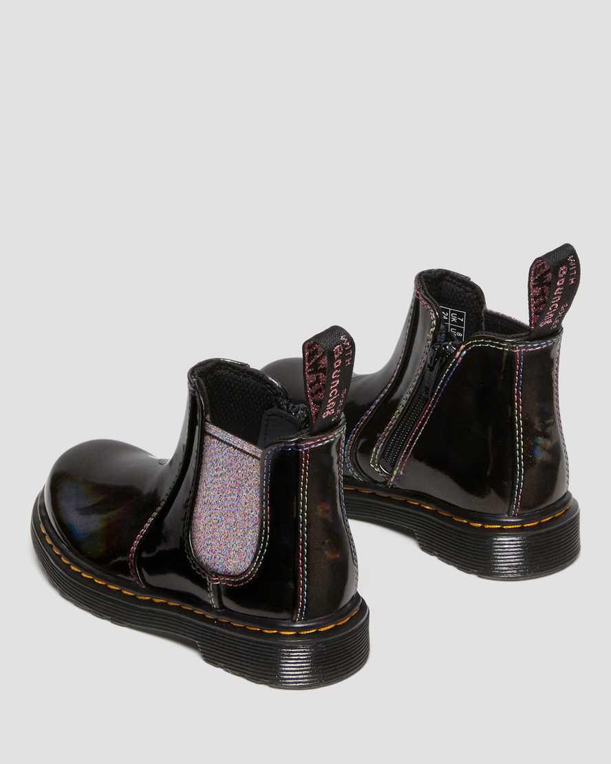Dr Martens Toddler 2976 Sparkle Rays Chelsea Stiefel Kinder Schwarz | 604752-SUP