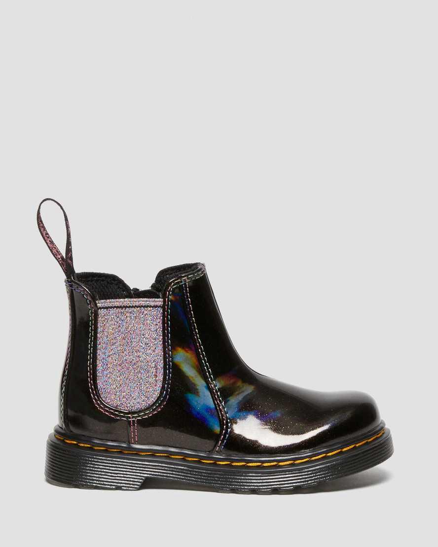 Dr Martens Toddler 2976 Sparkle Rays Chelsea Stiefel Kinder Schwarz | 604752-SUP