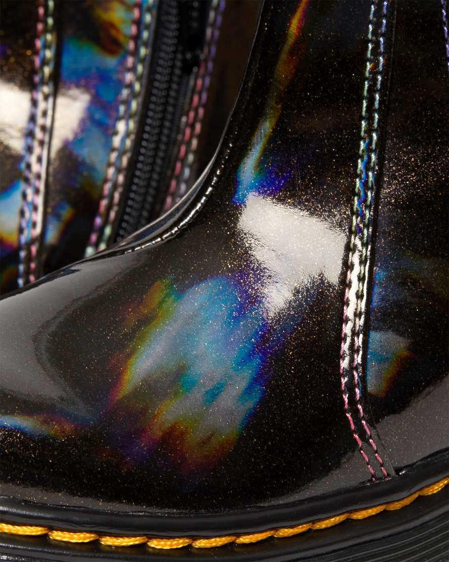 Dr Martens Toddler 2976 Sparkle Rays Chelsea Stiefel Kinder Schwarz | 604752-SUP