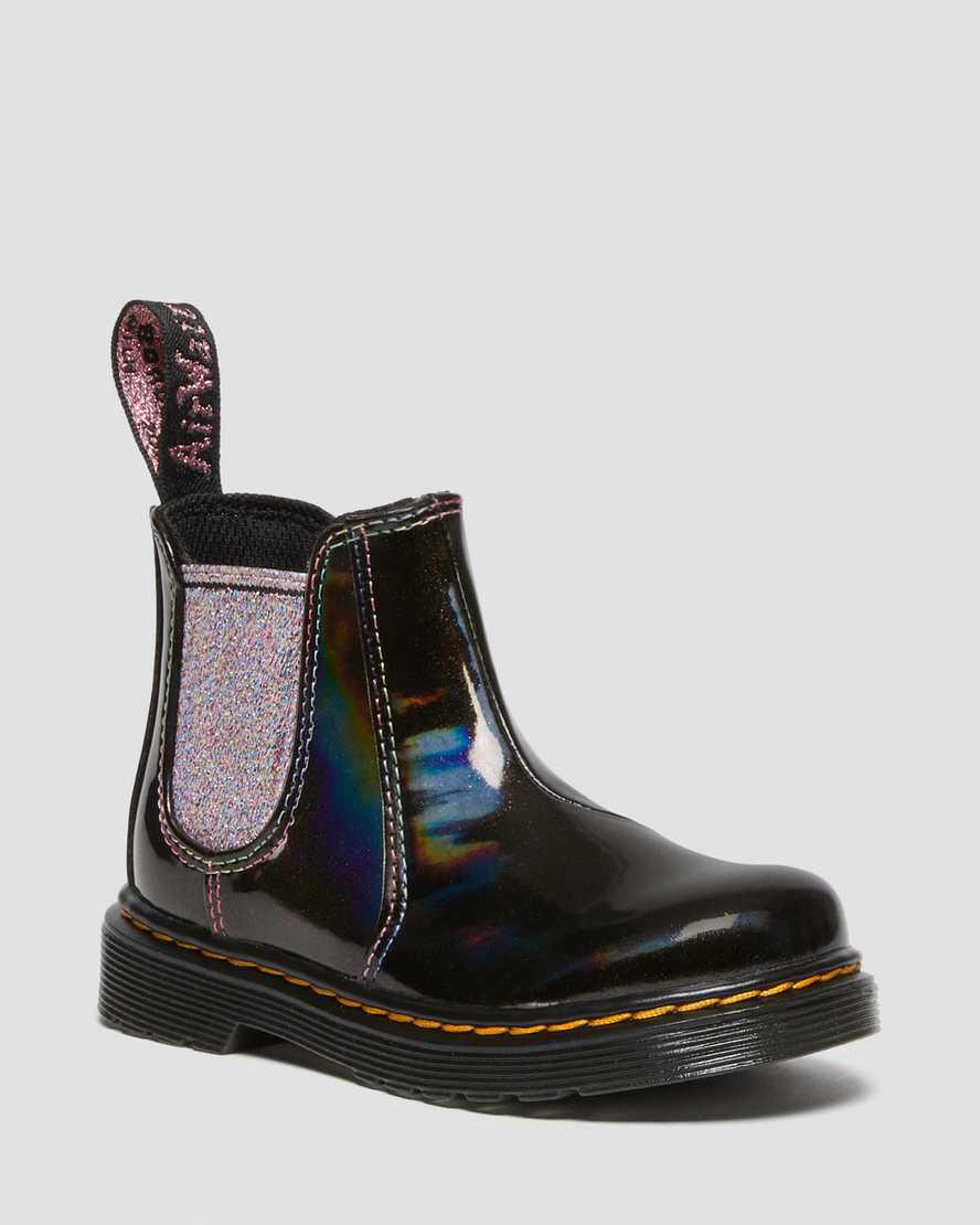 Dr Martens Toddler 2976 Sparkle Rays Chelsea Stiefel Kinder Schwarz | 604752-SUP