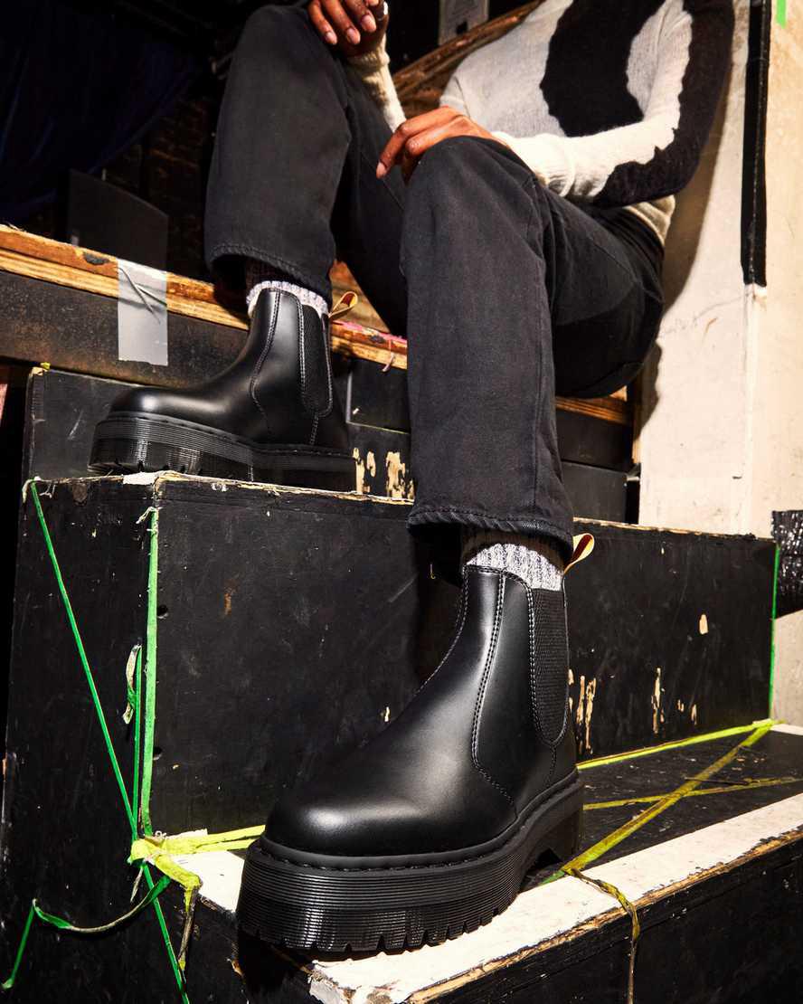 Dr Martens Vegan 2976 Felix Chelsea Plateau Stiefel Damen Schwarz | 273496-AUP