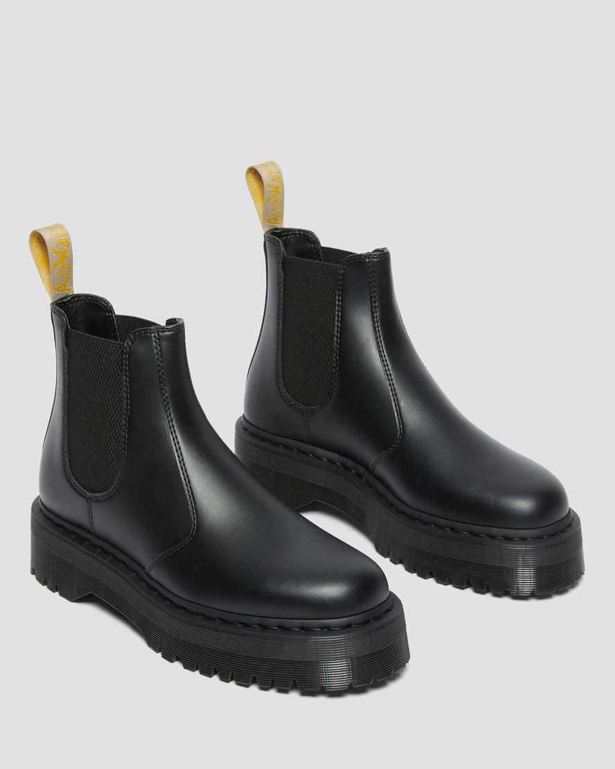 Dr Martens Vegan 2976 Felix Platform Chelsea Stiefel Damen Schwarz | 267105-RHG