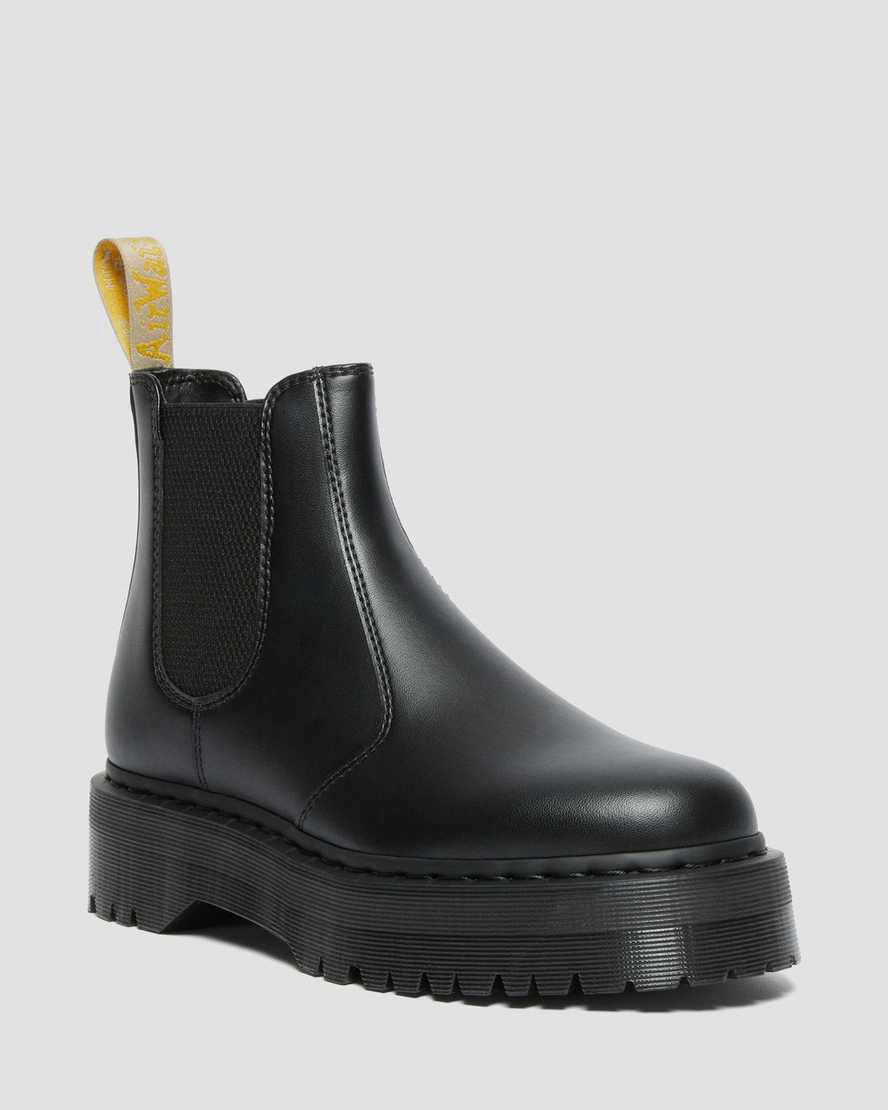Dr Martens Vegan 2976 Felix Platform Chelsea Stiefel Damen Schwarz | 267105-RHG