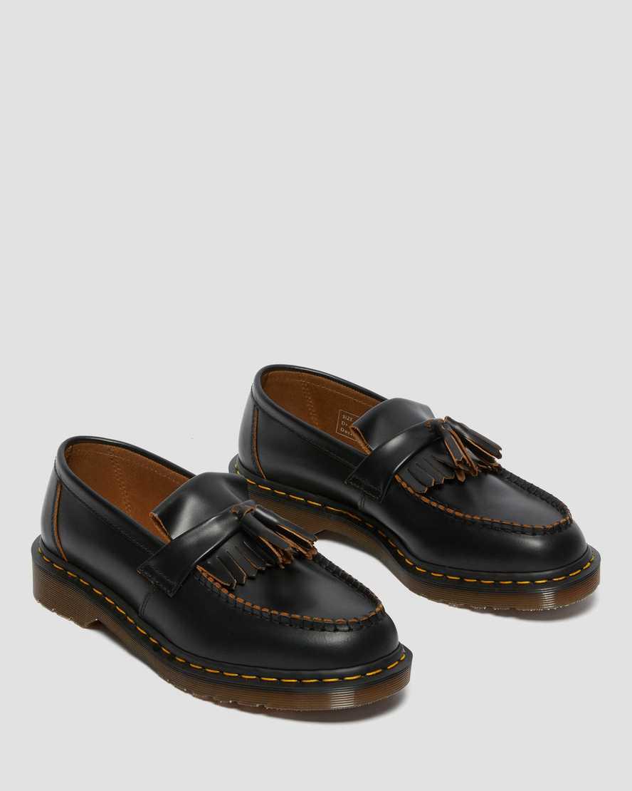Dr Martens Vintage Made in England Adrian Tassel Loafers Herren Schwarz | 987265-ODB