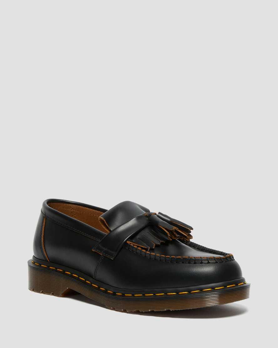 Dr Martens Vintage Made in England Adrian Tassel Loafers Herren Schwarz | 987265-ODB