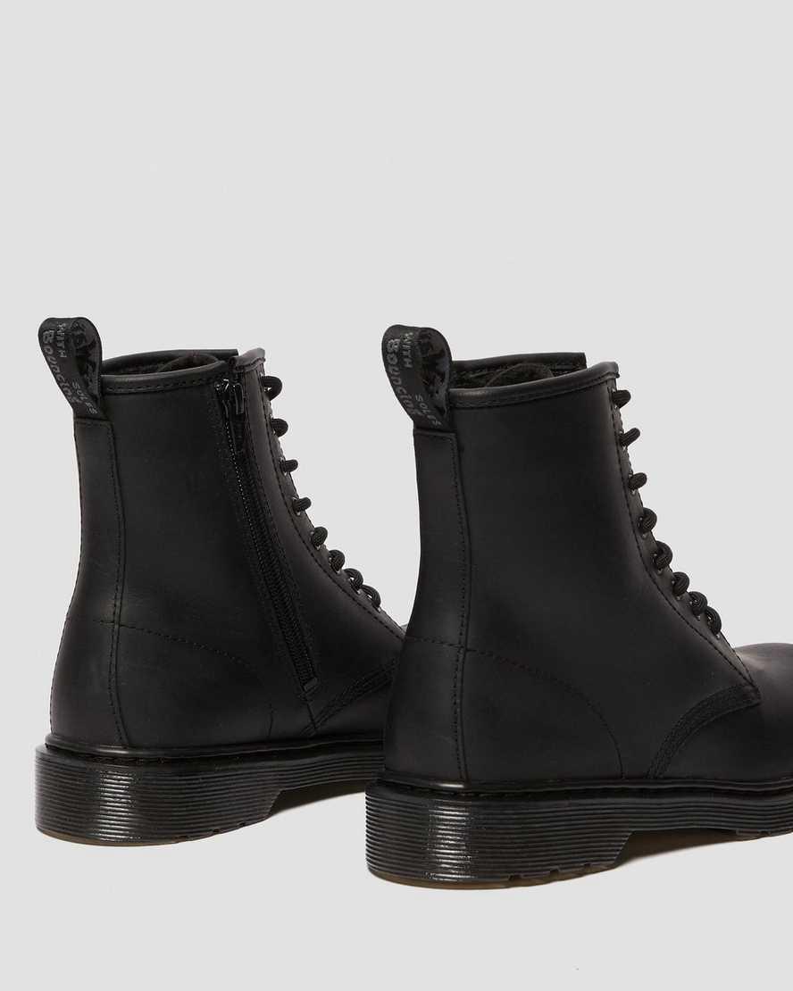 Dr Martens Youth 1460 Faux Fur Lined Stiefel Kinder Schwarz | 762081-NOT