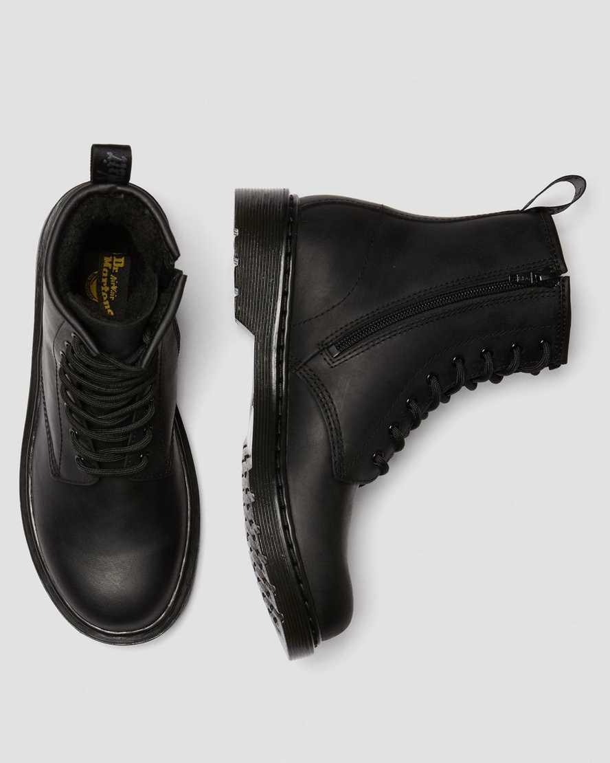 Dr Martens Youth 1460 Faux Fur Lined Stiefel Kinder Schwarz | 762081-NOT