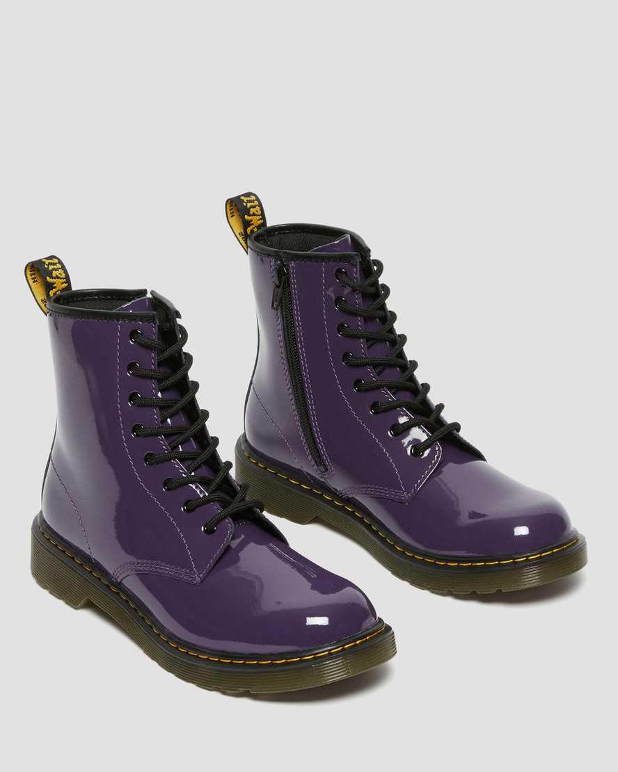 Dr Martens Youth 1460 Patent Leather Schnürstiefel Kinder Blackcurrant Lamper | 123845-KBL