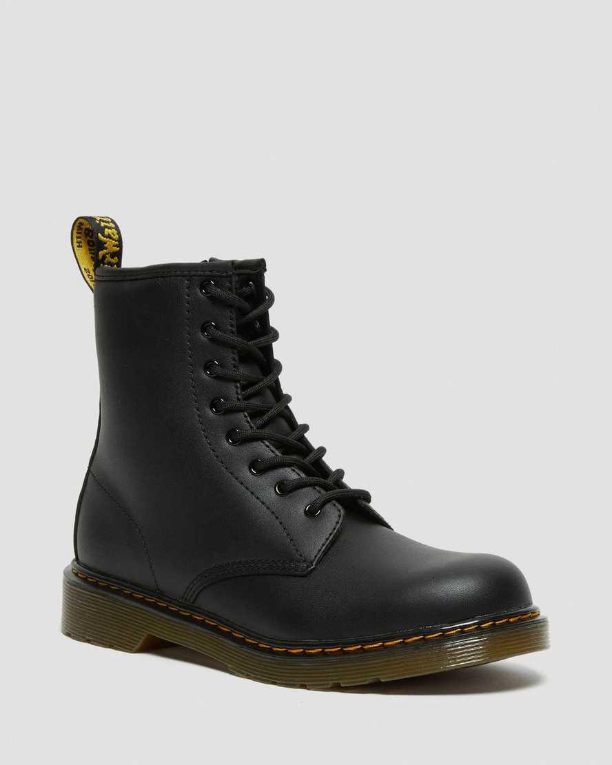 Dr Martens Youth 1460 Softy T Leather Schnürstiefel Kinder Schwarz | 365120-VXU