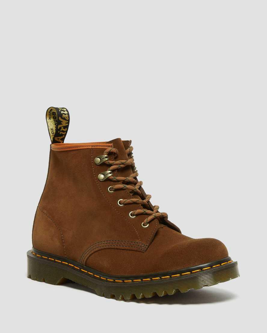 Dr Martens 101 Made in England Ben Suede Stiefeletten Damen Braun | 268093-RTJ