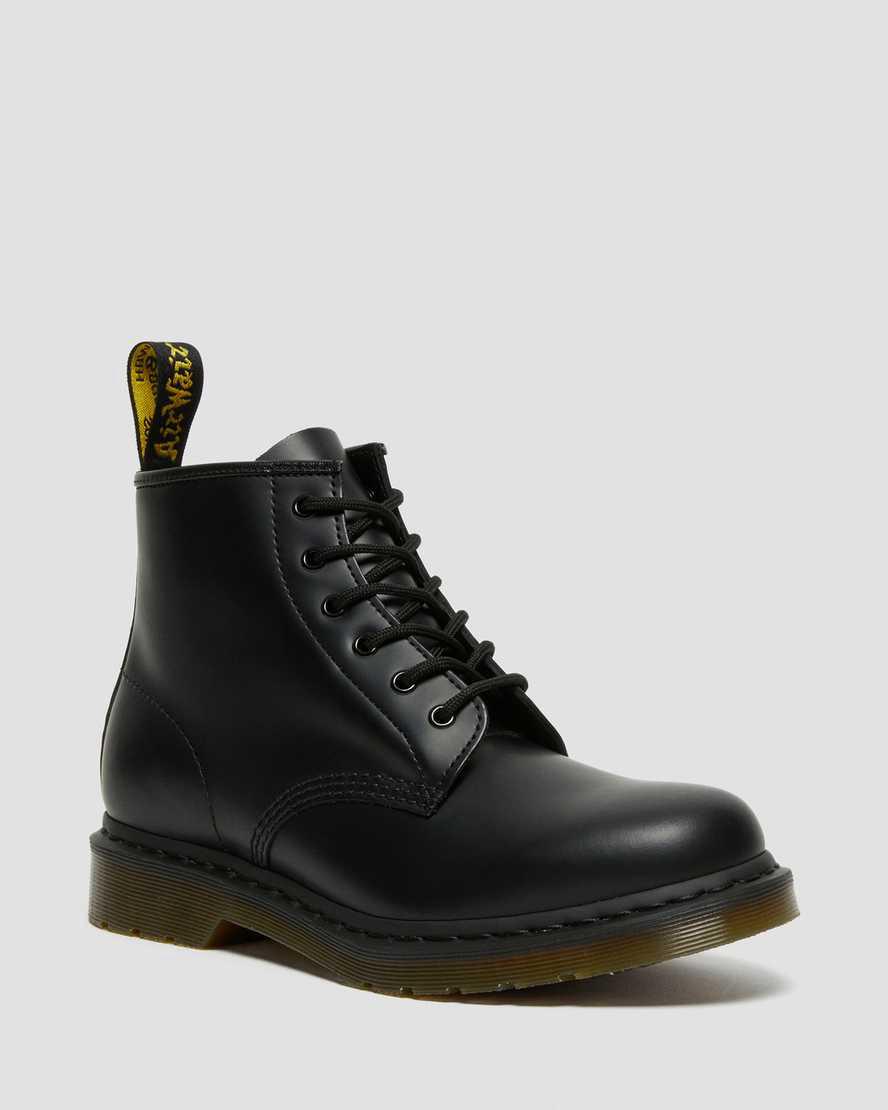 Dr Martens 101 Smooth Leather Stiefeletten Damen Schwarz | 294850-ZUY