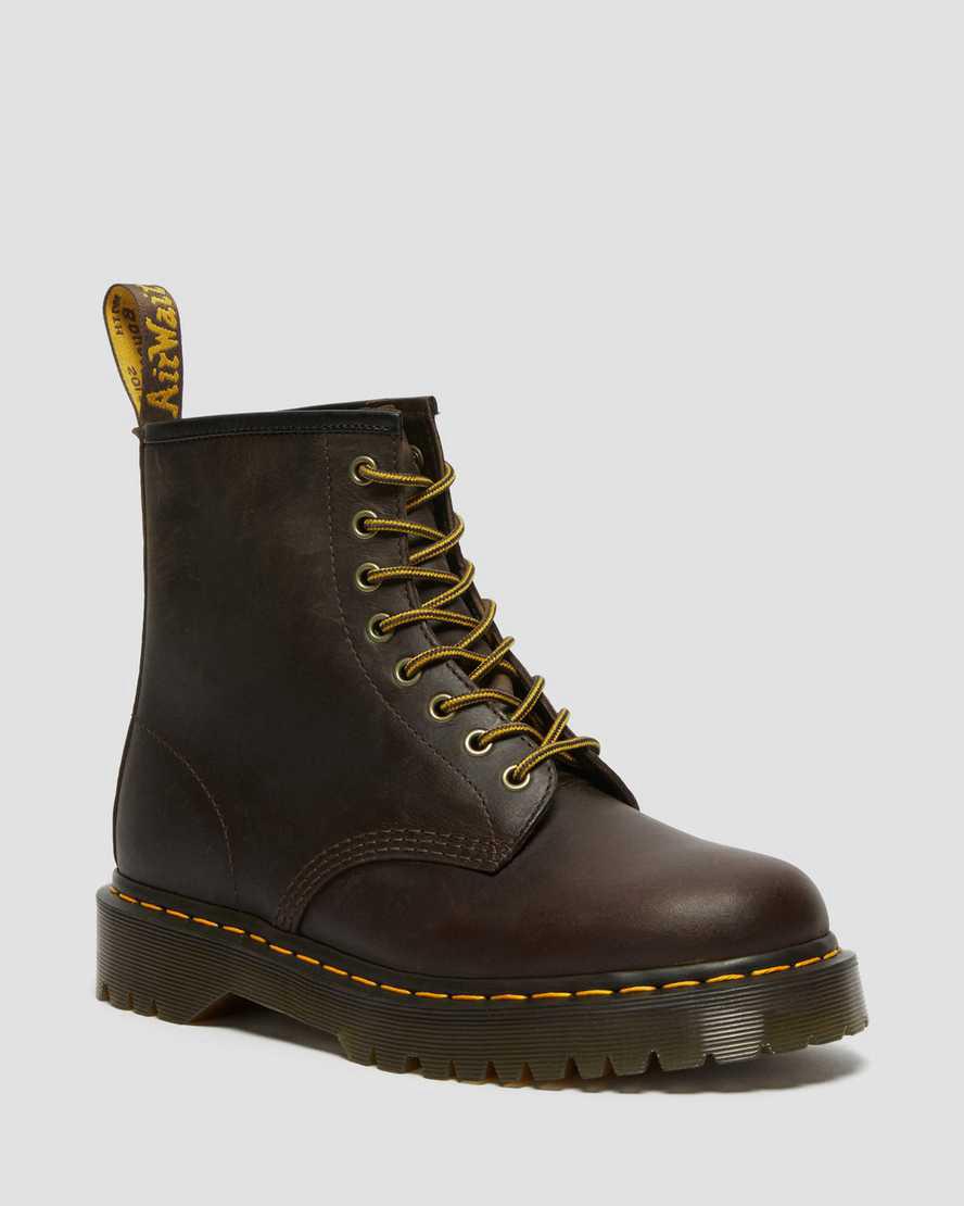Dr Martens 1460 Bex Crazy Horse Leather Lace Up Plateau Stiefel Damen Dunkelbraun | 581372-YSX