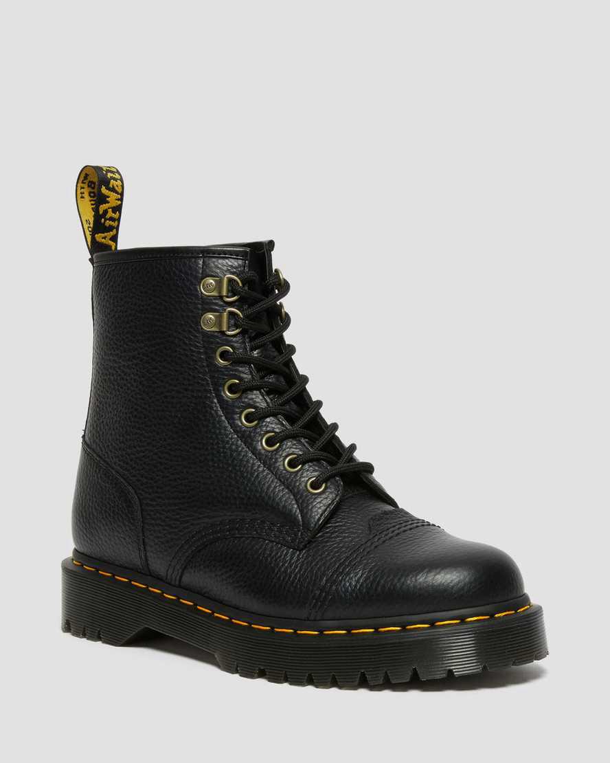 Dr Martens 1460 Bex Faux Fur-Lined Leather Schnürstiefel Herren Schwarz | 653092-MUP