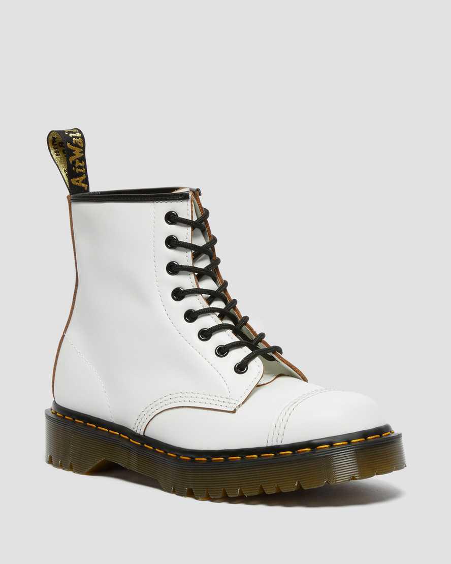Dr Martens 1460 Bex Made in England Toe Cap Schnürstiefel Herren Weiß | 370586-EBF