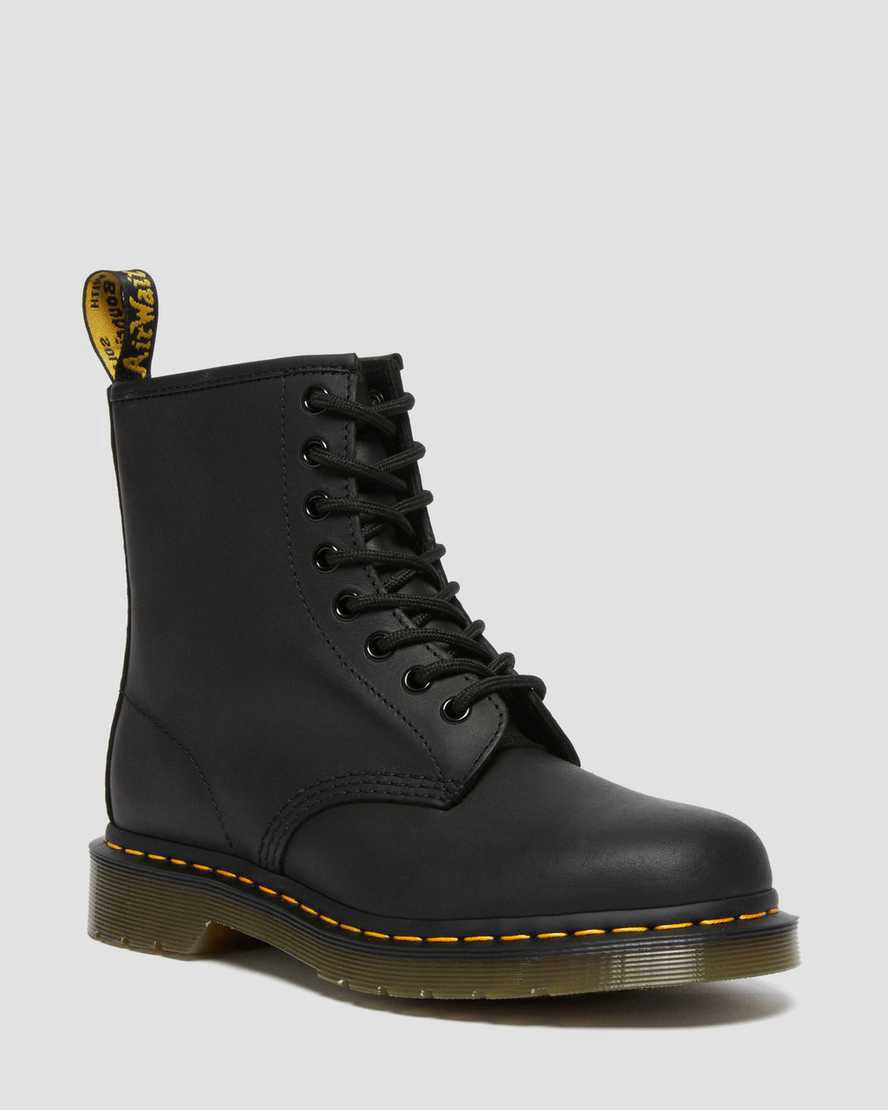 Dr Martens 1460 Greasy Leather Lace Up Stiefeletten Damen Schwarz | 057349-EVU