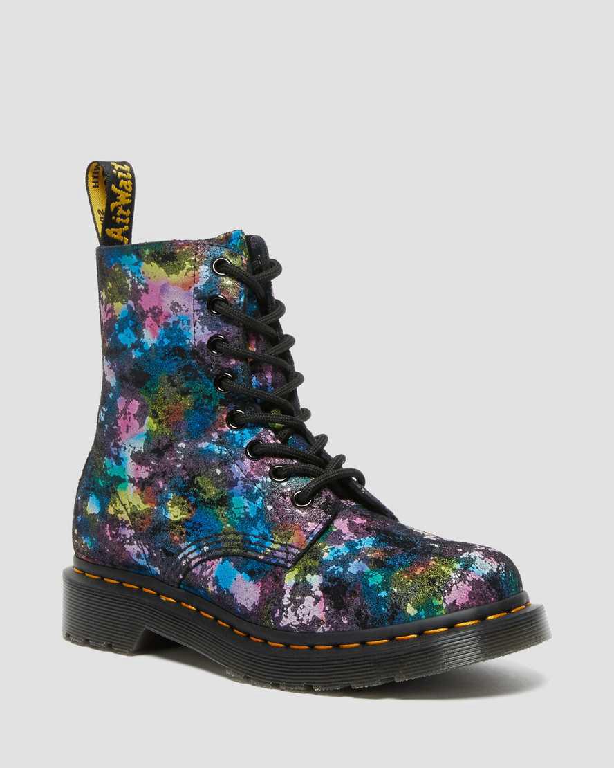 Dr Martens 1460 Pascal Confetti Suede Lace Up Stiefeletten Damen Schwarz | 568714-XRV
