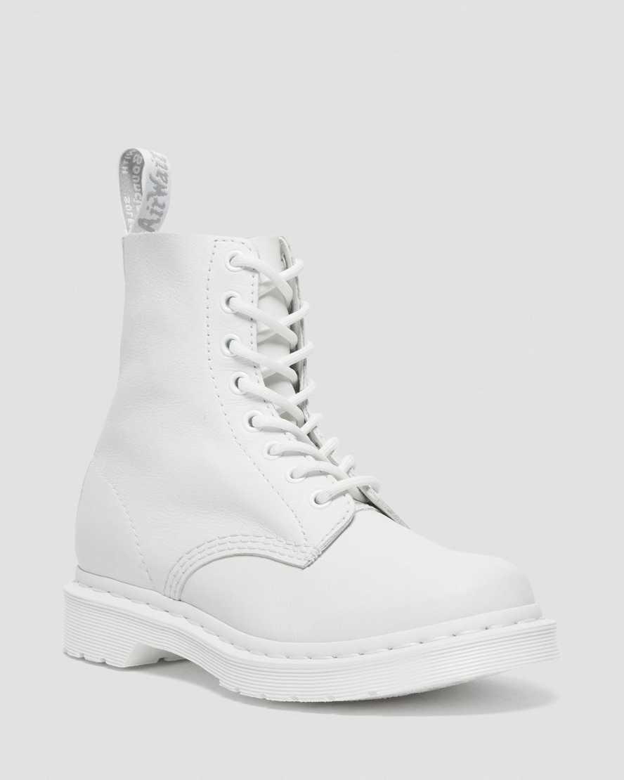 Dr Martens 1460 Pascal Mono Lace Up Stiefeletten Damen Weiß | 517830-LKZ