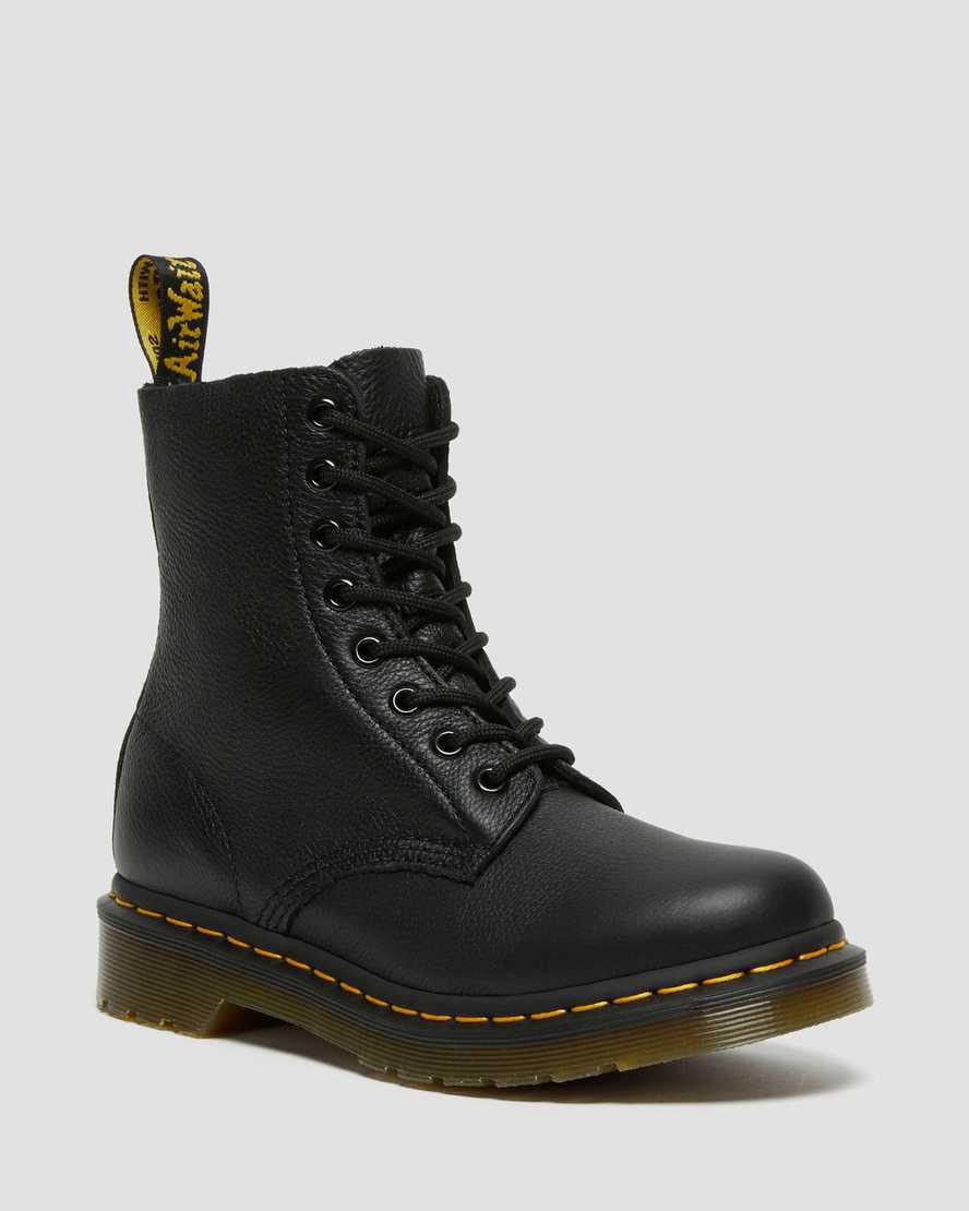 Dr Martens 1460 Pascal Virginia Leather Stiefeletten Damen Schwarz | 536907-UAI