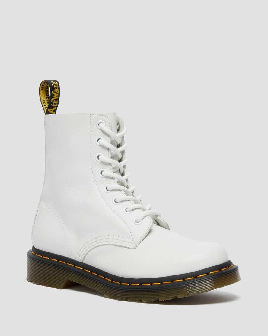 Dr Martens 1460 Pascal Virginia Leather Schnürstiefel Damen Weiß | 943817-ARY